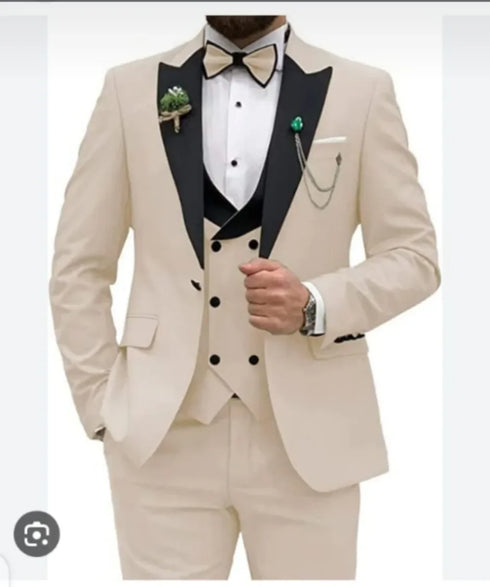 Elegant Three-Piece Suit for Men - Perfect for Weddings and Banquets